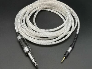 6.3mm plug 8N OCC Silver Cable HD598 HD558 HD518 Ultrasone Signature Pro - Picture 1 of 2