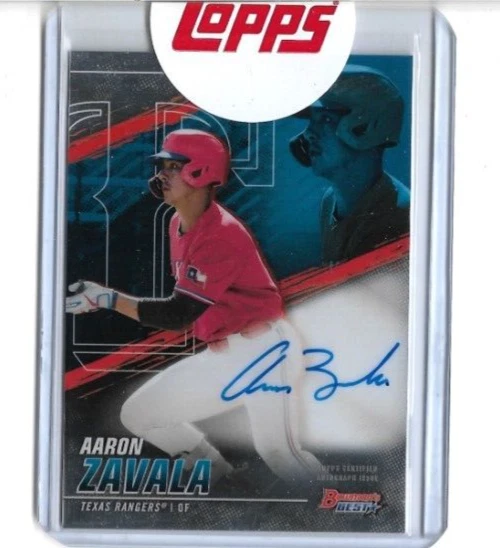 AARON ZAVALA 2021 BOWMAN'S BEST RC AUTO #B21-AZ RANGERS AUTOGRAPH - Image 1 of 1