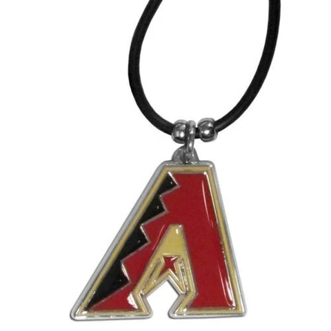 Necklace Black Rubber Cord Large Metal Pendant MLB Baseball Cover