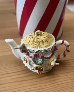 Vintage 1989 Enesco Tea Time Maus kleine Teekanne Weihnachtsschmuck - Bild 1 von 3