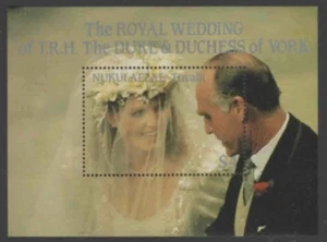 TUVALU-NUKULAELAE - 1986 $4 Royal Wedding Duke & Duchess of York Mini Sheet MUH - Picture 1 of 1