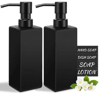 GMISUN Black Soap Dispenser, Hand Soap Dispenser Bathroom, 12oz Glass Soap  - Image 1 of 4