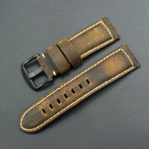 20mm Öl Braun Leder Uhrenarmband Echt Herren Handarbeit für Longines Legend Diver - Bild 1 von 11