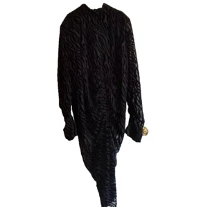 Sexy Vestido Prettylittlething Plus Talla 26 Formal Cebra Devore Negro Terciopelo Burnout - Imagen 1 de 7