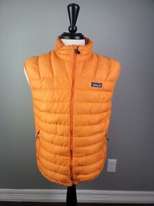 Patagonia Down Sweater Vest Mens Size Medium Orange Quilted 