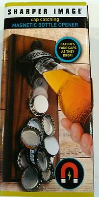 Sharper Image Cap Catching Magnetic Bottle Opener Man Cave Beer Fathers Day Gift - Image 1 of 4