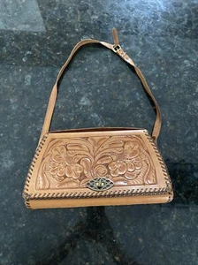 vintage hand tooled genuine leather purse - Picture 1 of 23