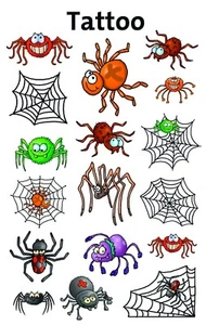 Small Spider Temporary Tattoo Transfers for Kids Children Parties 56693 - Picture 1 of 3