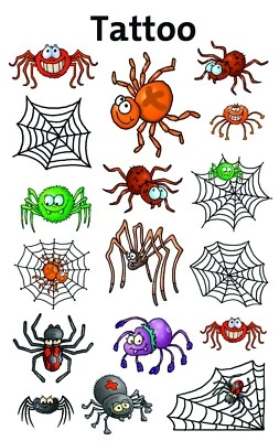 Small Spider Temporary Tattoo Transfers for Kids Children Parties 56693 - Image 1 of 3