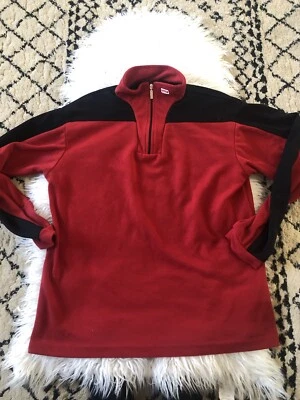 Chaqueta Marker Roja/Negro Adulto Pequeña 1/4 Cremallera Cuello. O1 Foto 1 de 4
