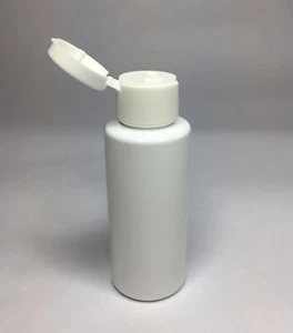 50ml PET Plastic White Cylindrical Bottles & White Flip Top Cap *ANY AMOUNT* - Picture 1 of 3