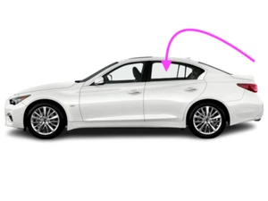 Fits : 2014-2024 Infiniti Q50 4D Sedan Driver Left Side Rear Door Window Glass - Picture 1 of 6