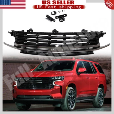 Grille For 2021 2022 2023 2024 Chevrolet Tahoe Chevy Suburban Black OEM 84329543 - Image 1 of 4