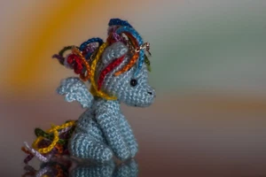 Handmade Miniature Crochet Pegasus – Unique Collectible Fantasy Figure - Picture 1 of 7
