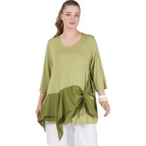 Camiseta ZEDD PLUS Jersey 50 52 (4) verde con nudo cuello redondo brazo 3/4  - Imagen 1 de 1