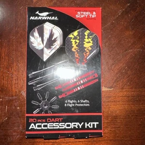 NARWHAL 20 Piece Dart Accessory Kit For Steel & Soft Tip Darts Adult Game Sport - Picture 1 of 4