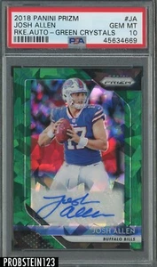 2018 Panini Green Crystals Prizm Josh Allen RC Rookie AUTO 4/75 PSA 10 GEM MINT