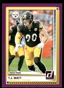 2025 Donruss #132 T.J. Watt Press Proofs Purple - Picture 1 of 2