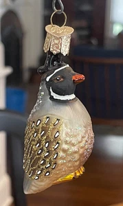  Alte Welt Weihnachten Rebhuhn Ornament 4" schön bemalt & funkelt! - Bild 1 von 8