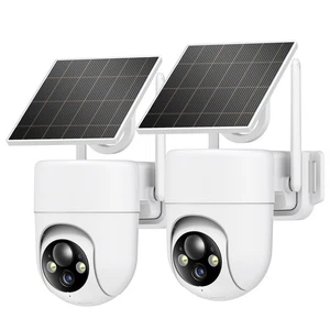 2K Solar Cameras Wireless Outdoor, 2PCS Outdoor Wireless with 360° View, Came... - Bild 1 von 8
