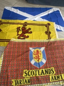 Scotland Flags Saltire Lion Ramps Football Tartan Army Banner Lot Of 3 - Picture 1 of 6