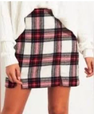 Falda Hollister Mujer XS Lana a Cuadros Y2K Mini Preppy Tartán Colegiala Academia Foto 1 de 4