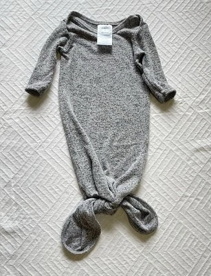 Vestido aden & anais tejido acurrucado anudado mangas largas 0-3 meses gris unisex Foto 1 de 4