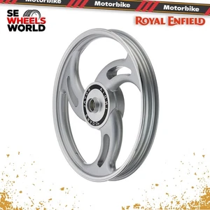 Royal Enfield electra 19 inch Front Alloy Wheel Rim with Silver Leaf 3 Spoke - Picture 1 of 4