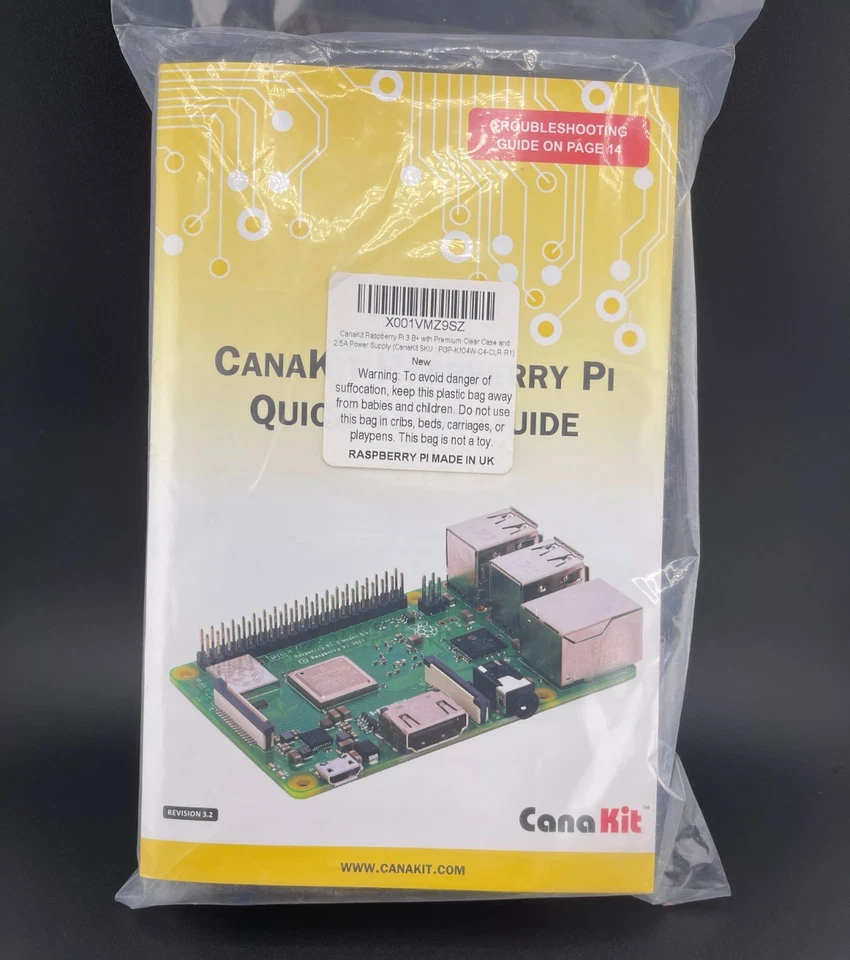 Raspberry Pi 3 Model B+ 1.4GHz Quad Core WiFi Bluetooth + Case + Power + Switch - Image 1 of 4