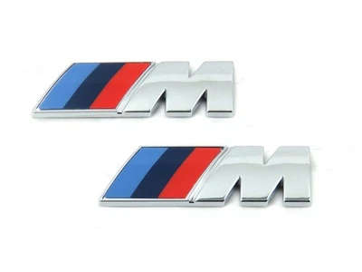 Fit For BMW M-Performance Fender Emblem Badge - Chrome  (2 pack) Sticker - Image 1 of 4