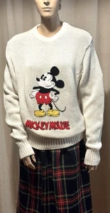 Maglione Pullover Moda Personaggio Disney Grande Vintage Anni 70 Retrò Topolino - Foto 1 di 18
