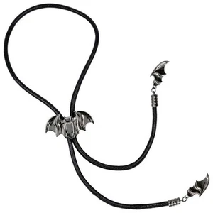 cravatta western kreepsville 666 gotica nera pipistrello bolo - Foto 1 di 6