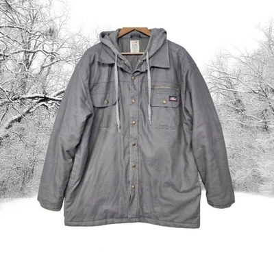 Chaqueta acolchada con capucha Dickies XL gris lona de pato ropa de trabajo utilidad al aire libre 5319 Foto 1 de 4
