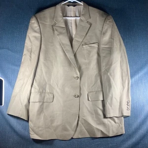 Jos. A. Bank Men's Blazer Size 48 Beige 2-Button Suit Jacket Wool Silk Blend - Picture 1 of 13
