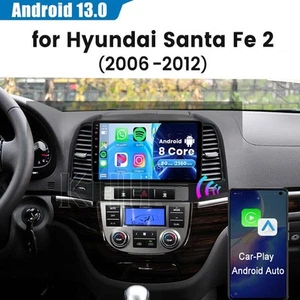 8+256G 9" For Hyundai Santa Fe 2006-2012 Android 13 Car Radio Stereo Carplay GPS - Foto 1 di 19