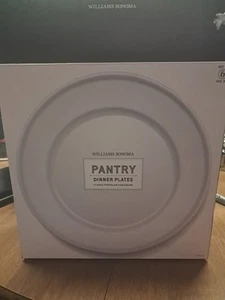 6 Williams Sonoma White 11" Dinner Plates Pantry Essentials New Open Bow Bin 137 - Picture 1 of 3
