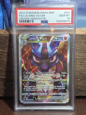 Lucario VSTAR SWSH291 Sword & Shield Promo Holo Card PSA 10 Gem Mint - Image 1 of 2