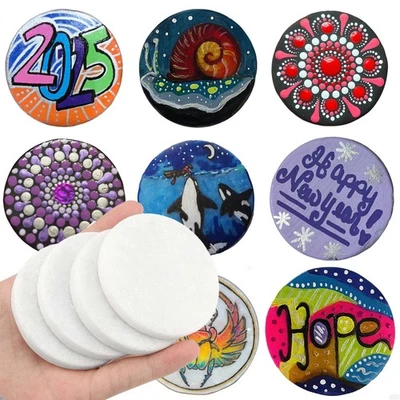 LULONPON 20 Painting Rocks, 2 Inches White Round Rocks for Painting, Smooth Rock Bulk,...