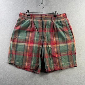 Vintage Polo Ralph Lauren Shorts Mens 35 (Fits 34) Linen Blend Chino Plaid USA - Picture 1 of 10
