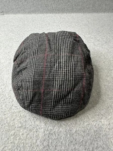 Gymboree Hat Newsboy Fitted Boys Large Gray Plaid Checkered Cotton Fall Style - Picture 1 of 8