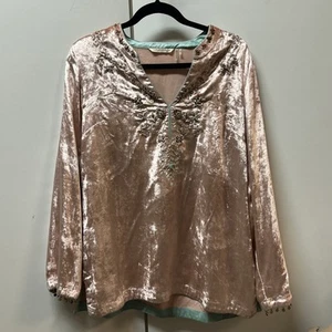 Pre-Owned Soft Surroundings Pink Size Medium Blouse Pull Over Long Soft - Picture 1 of 9