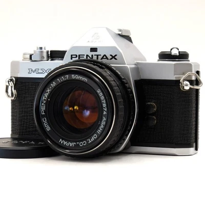 Pentax MX 35mm Film SLR Silver Camera con obiettivo smc Pentax-M 50mm f/1.7... - Immagine 1 di 4