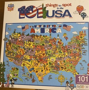 Rompecabezas MasterPieces 101 Things to Spot in the USA 100 piezas para niños NUEVO - Imagen 1 de 4