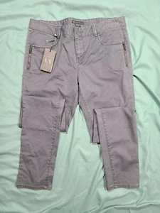 NWT Armani Exchange Straight Gray Pants Side Zips $98 - Picture 1 of 7
