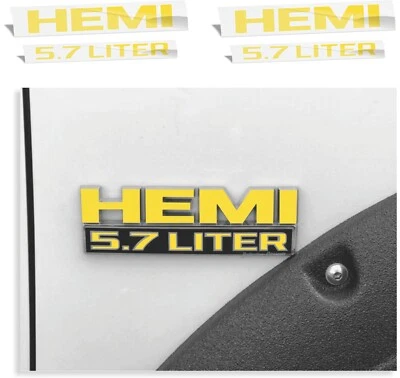 Calcomanías superpuestas de insignia de guardabarros HEMI 5,7 LITROS (par) para Ram Foto 1 de 4