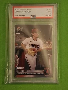 MLB Topps Now 2022 Corbin Carroll novato llamada debut #1 Prospect #804 RC PSA 9 - Imagen 1 de 2