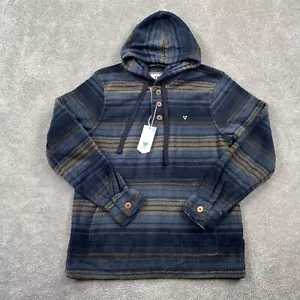 Vissla Descanso Striped Popover Hooded Henley Sweatshirt Men's Size S Multicolor - Picture 1 of 16