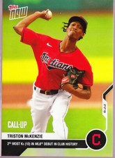 Triston McKenzie Indians Call-Up Rookie Debut vs Tigers 2020 TOPPS NOW #143 Base