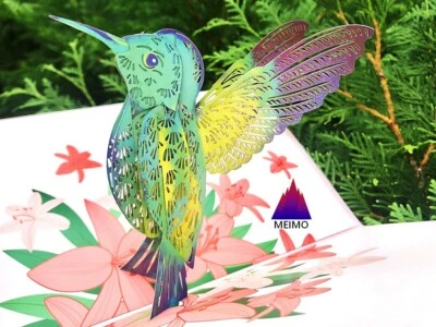 3D Pop Up Greeting Card Hummingbird Bird Birthday Mother Mom Valentine Spring - Image 1 of 4