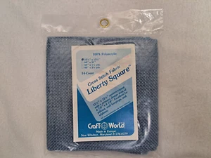 Craft World (Liberty Square) - Cross Stitch Fabric (15.5" x 15.5") Blue - Picture 1 of 3